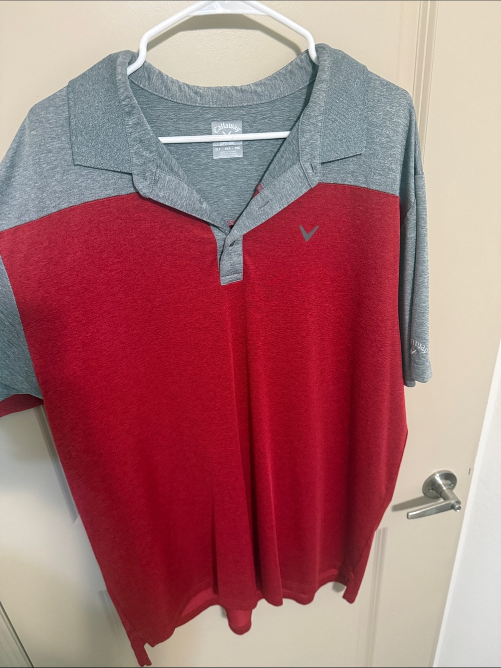 Callaway Two-Tone Red and Gray Golf Polo